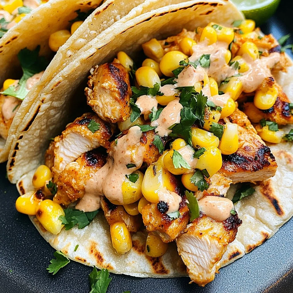 Chicken Tacos with Mexican Street Corn