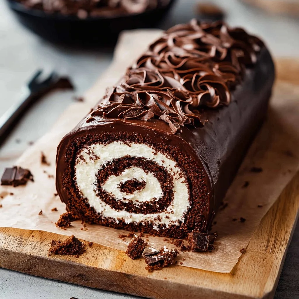 Chocolate Swiss Roll Cake