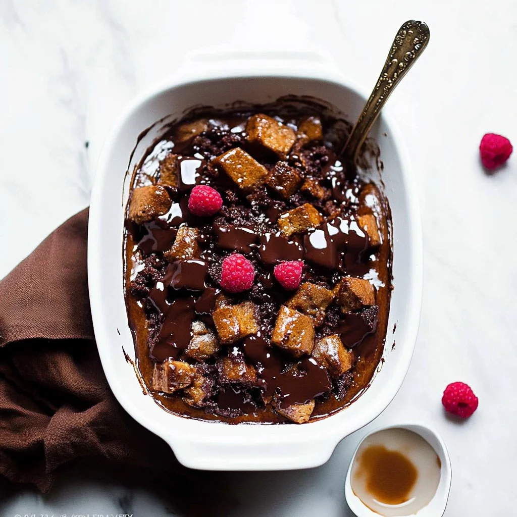 Dark Chocolate Bread Pudding