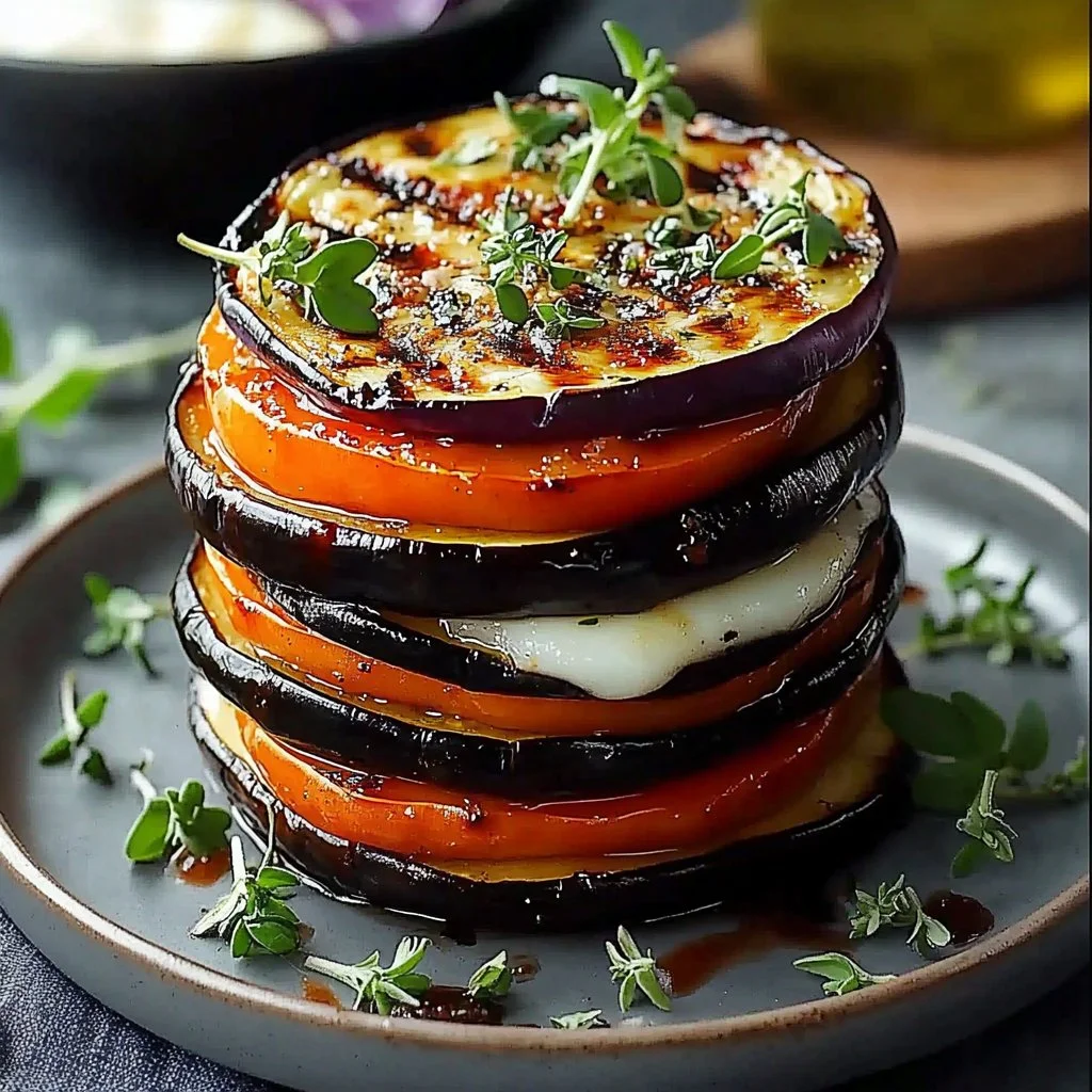 Grilled Eggplant Stacks