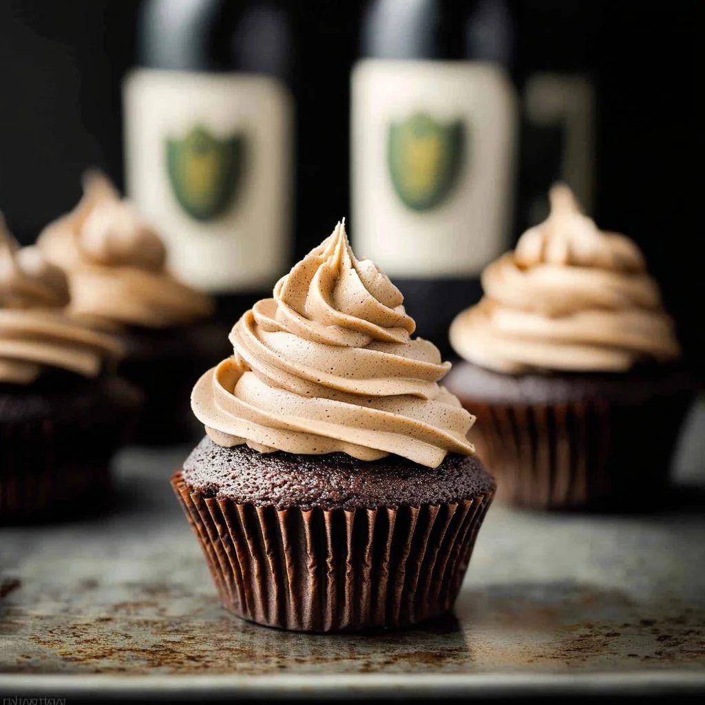 Guinness Chocolate Cupcakes with Mocha Guinness Buttercream