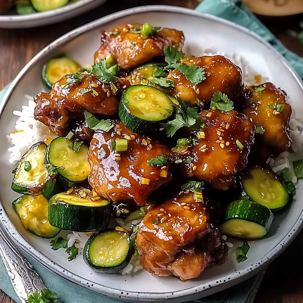 Honey Garlic Chicken Thighs with Zucchini