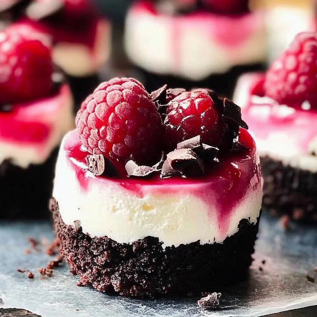 Raspberry Cheesecake Bites with Chocolate Crust