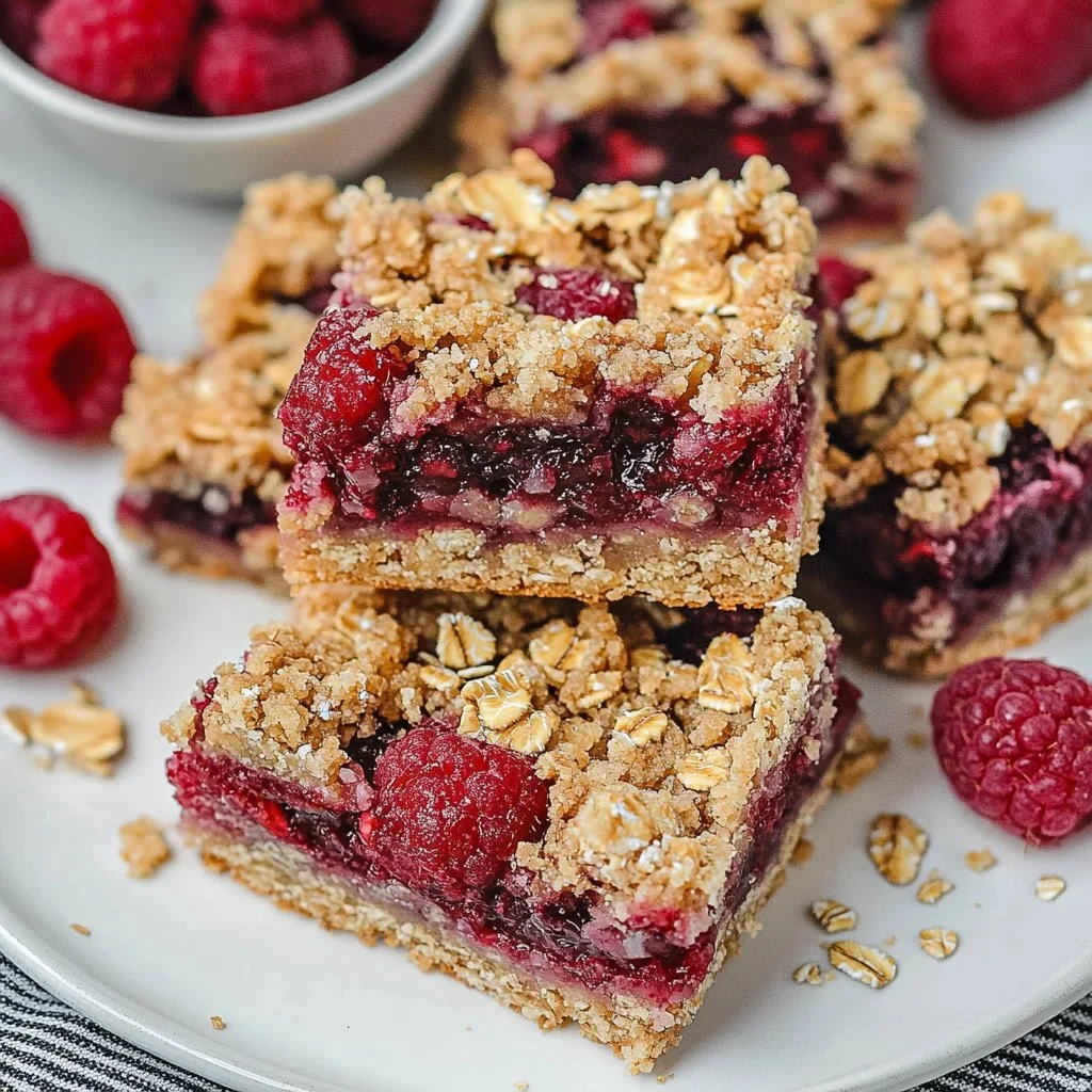 Raspberry Oatmeal Crumble Bars