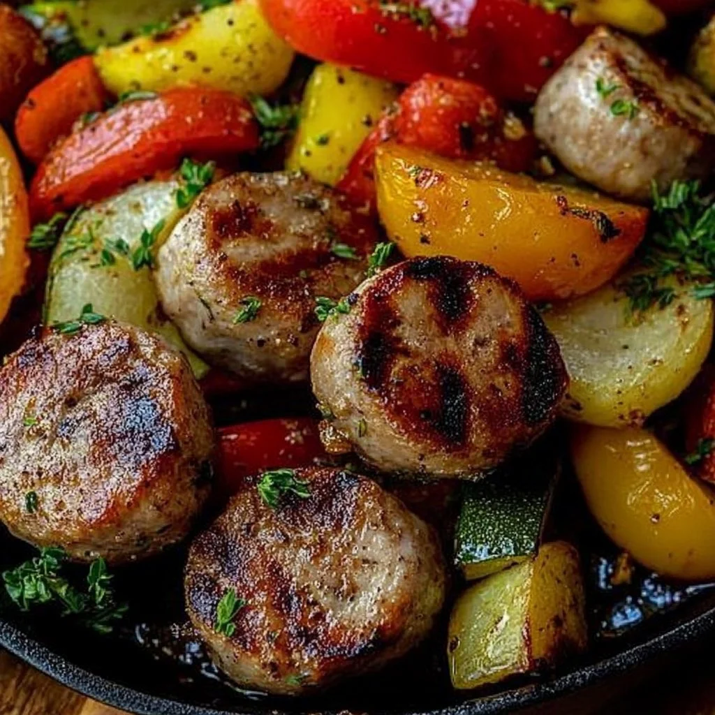 Air Fryer Chicken Sausage and Veggies