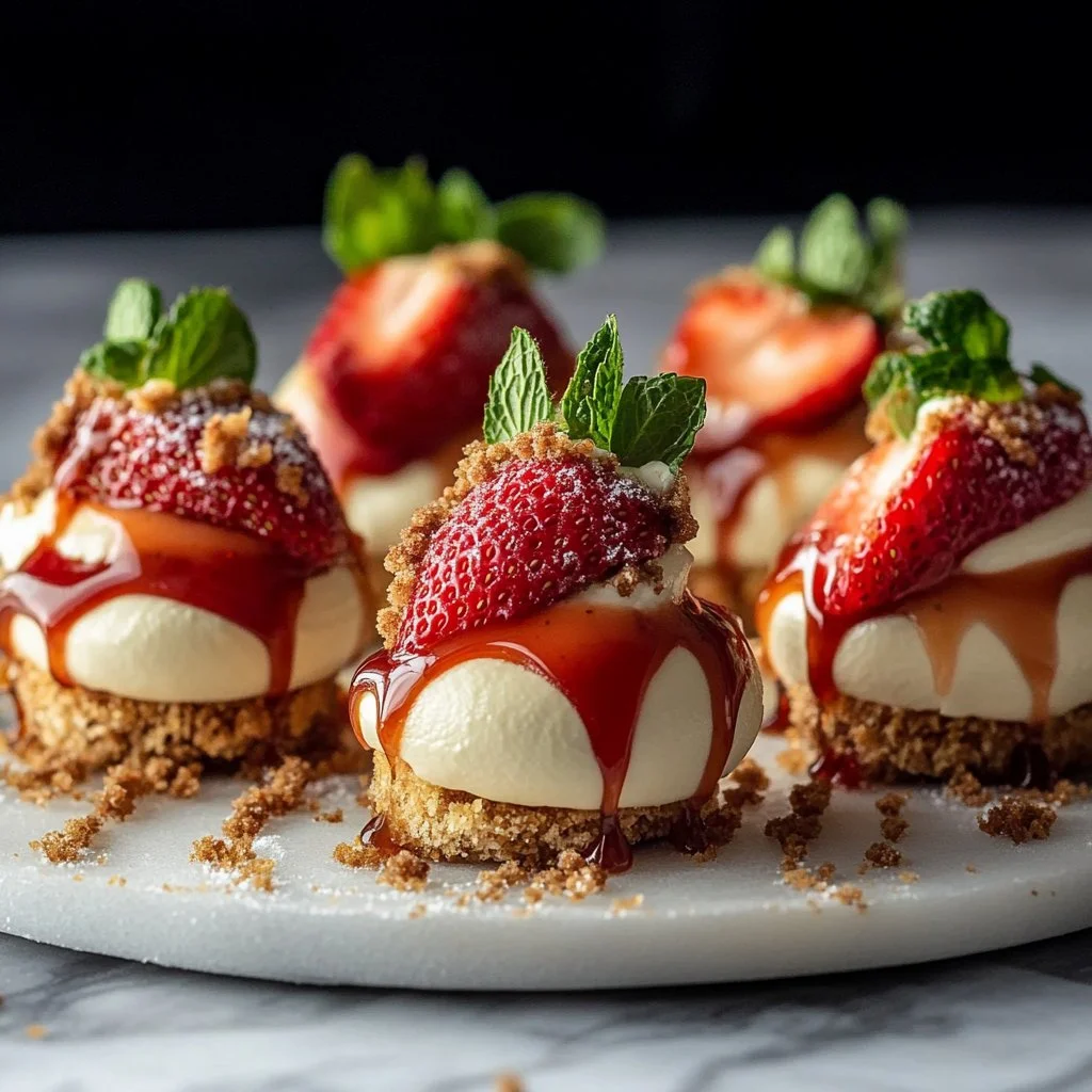 Cookie Butter Cheesecake Stuffed Strawberries