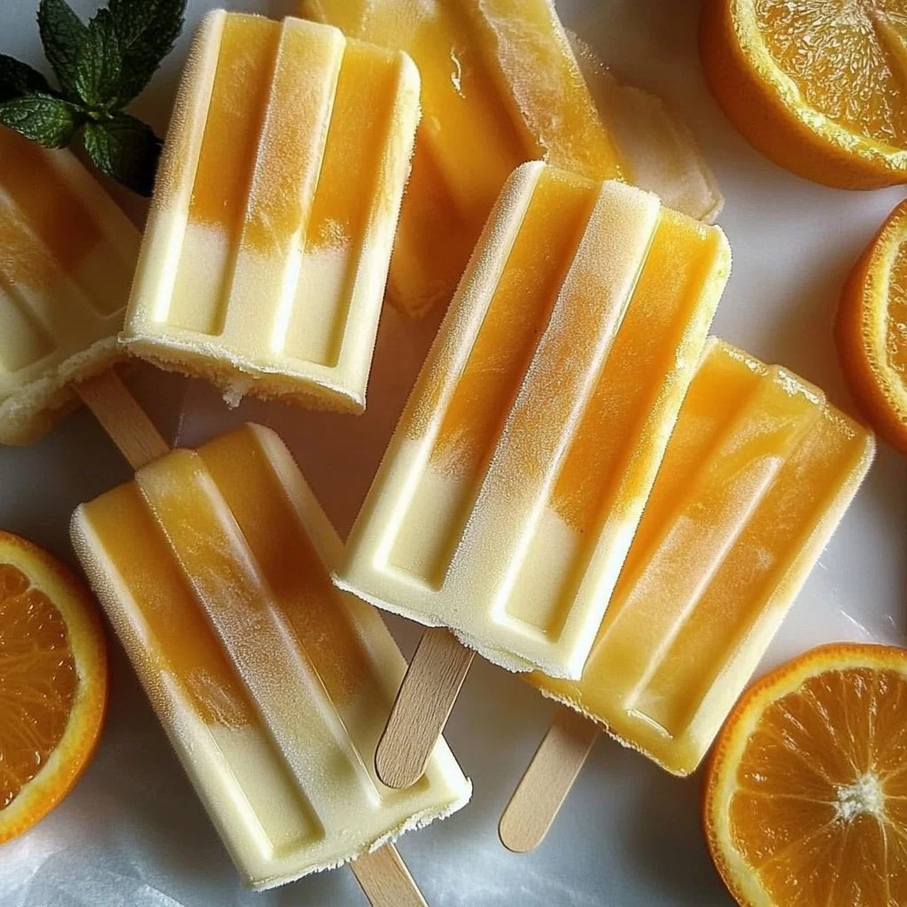Creamy Sweet Orange Creamsicle Popsicles