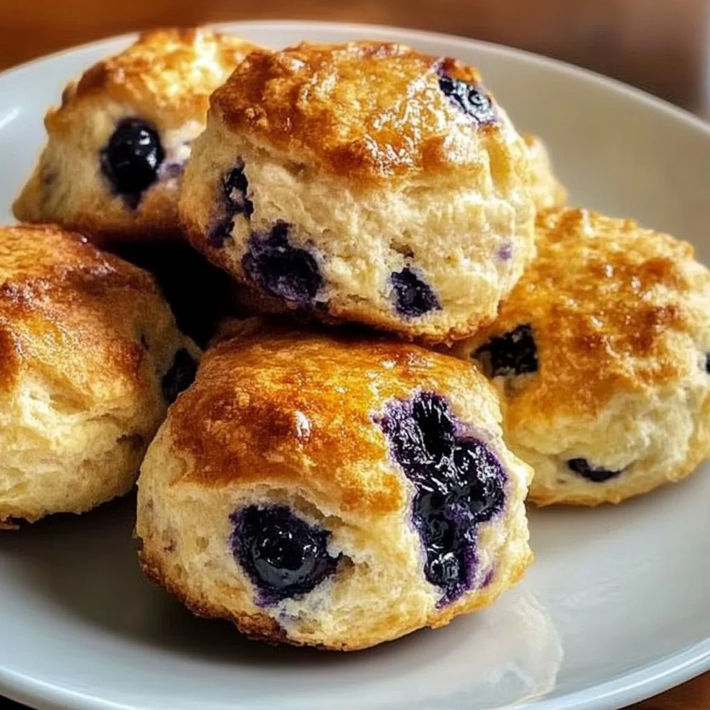 Flaky Baked Blueberry Biscuits