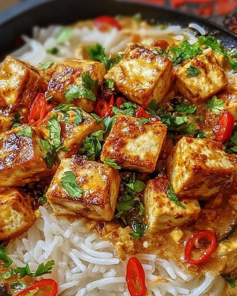 Spicy Tofu with Creamy Coconut Sauce