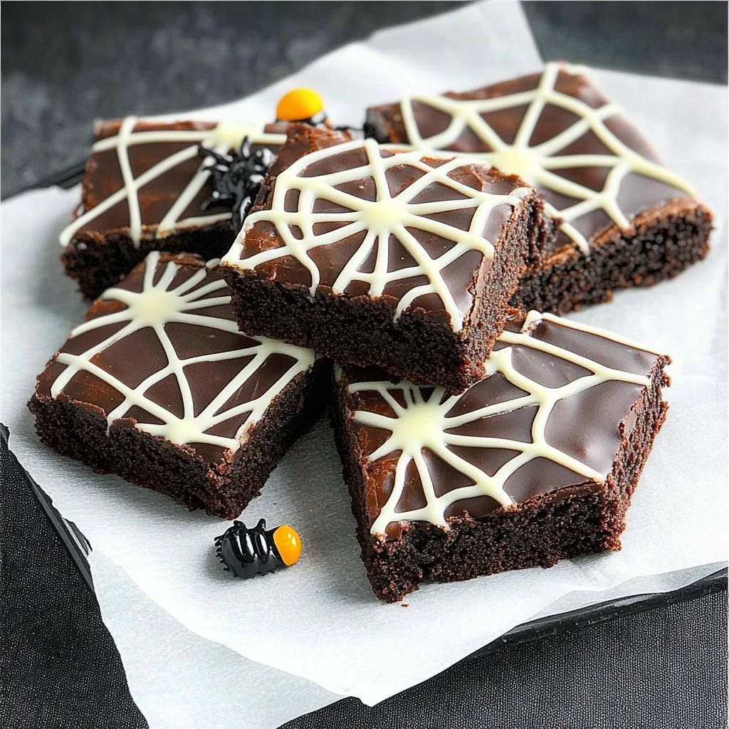 Spider Web Halloween Brownies