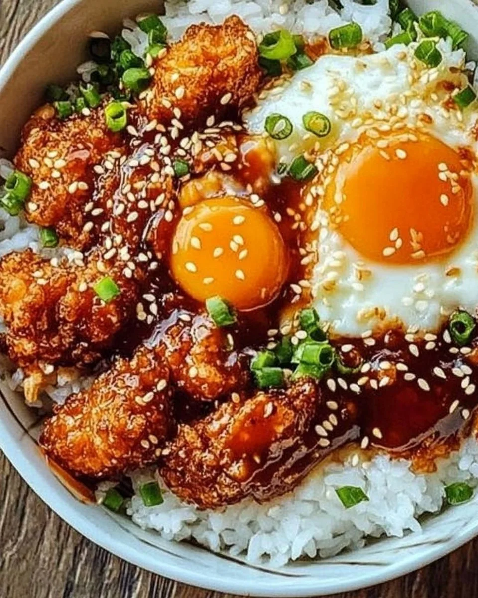 Sticky Korean Fried Chicken and Rice Bowls