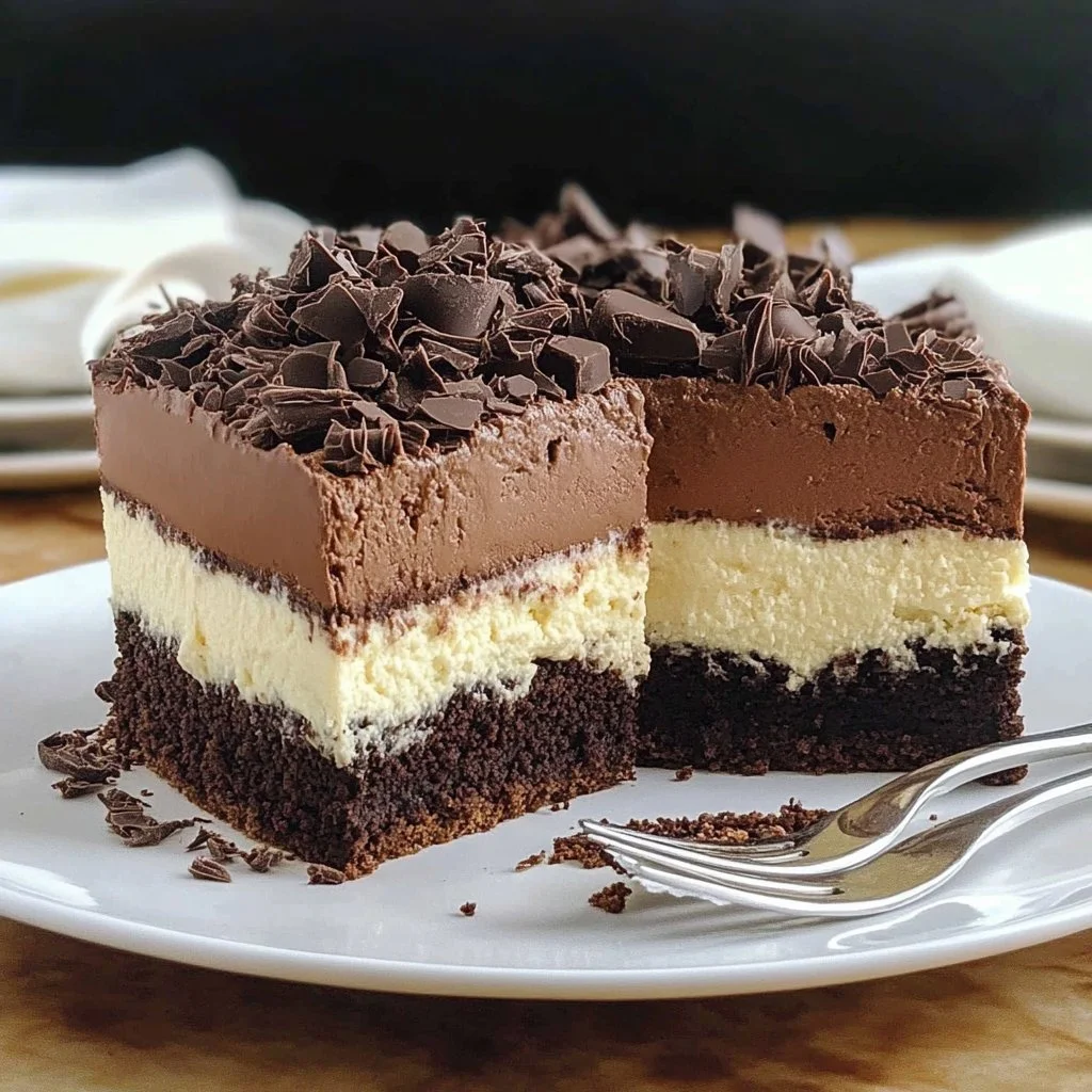 Tuxedo Cake – Triple Chocolate Mousse Cake