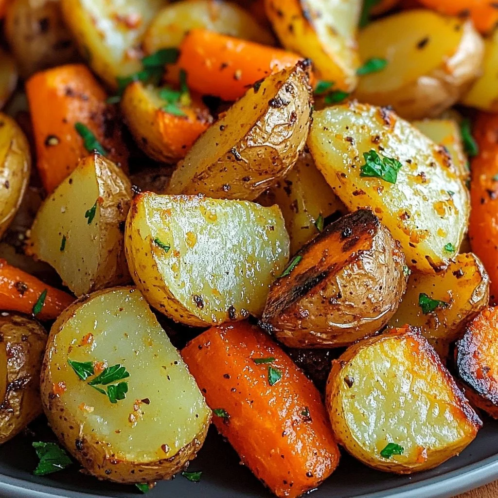 Garlic Herb Roasted Potatoes, Carrots, and Zucchini