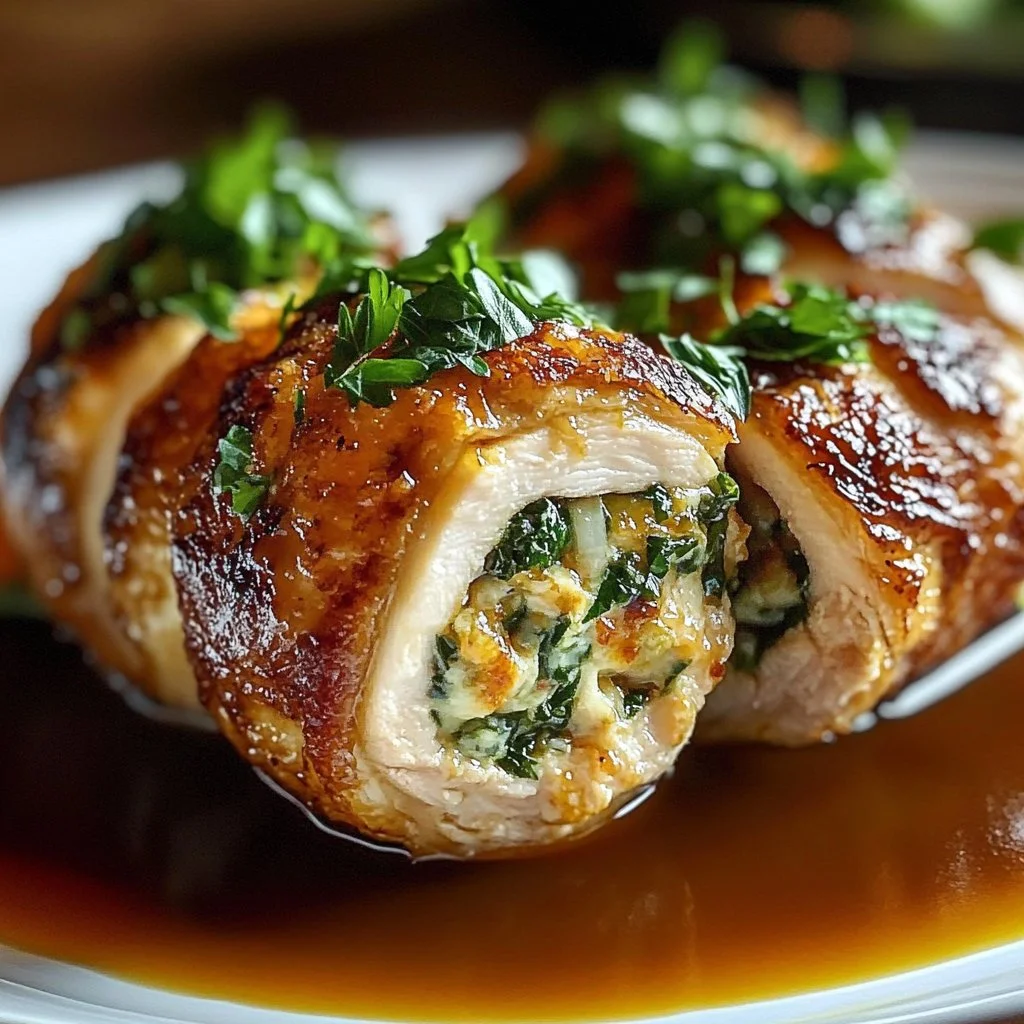 Herbed Ricotta Stuffed Chicken Rolls