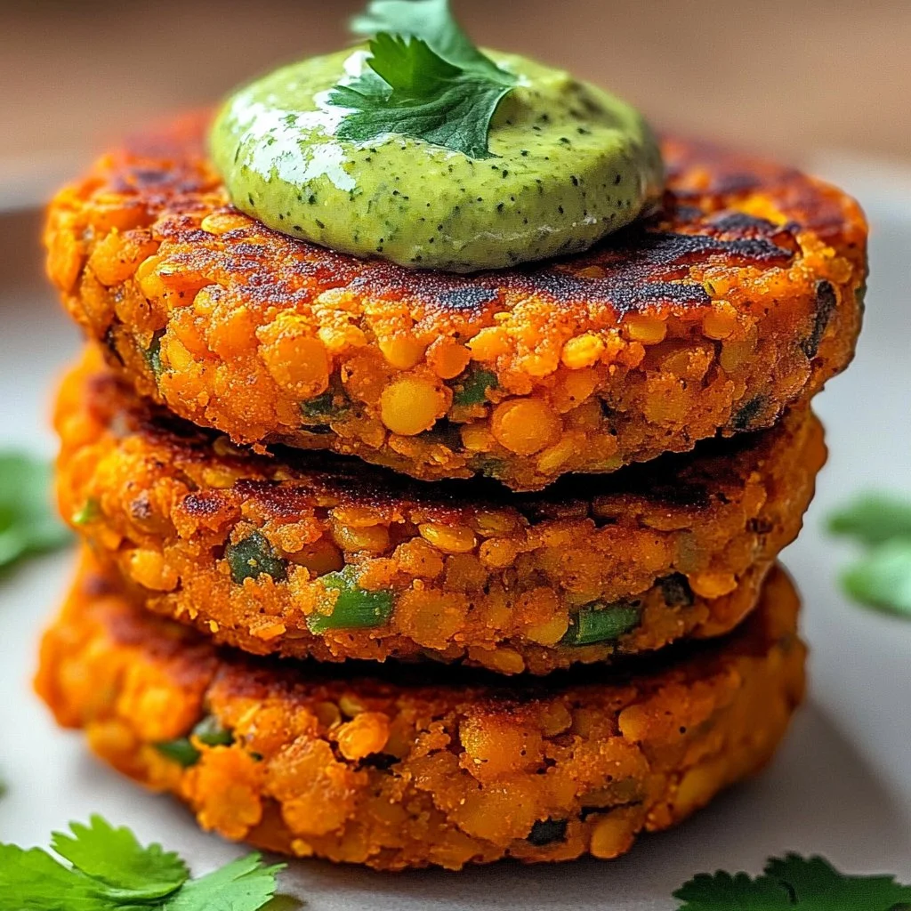 Crispy Sweet Potato and Red Lentil Patties