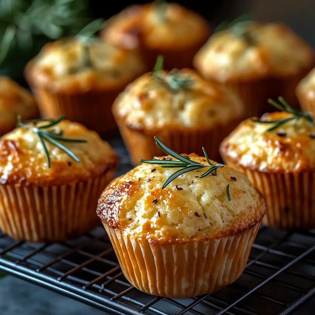 Easy Garlic Rosemary Focaccia Muffins