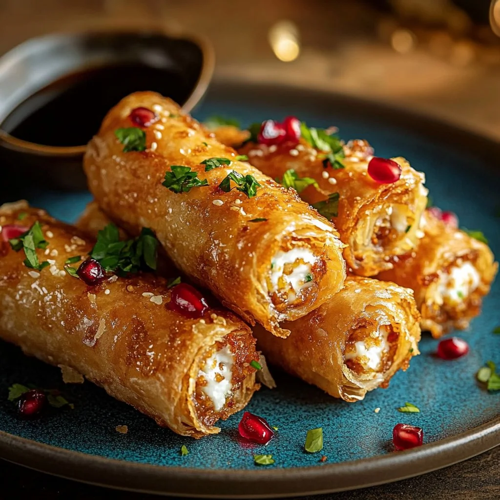 Oven Fried Feta Rolls with Chili Honey Recipe