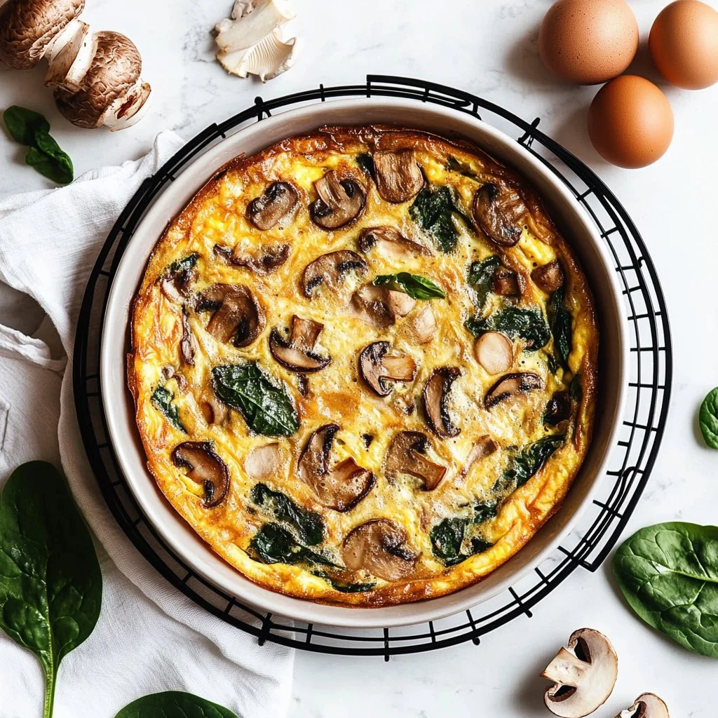 Spinach Mushroom Quiche (Crustless)