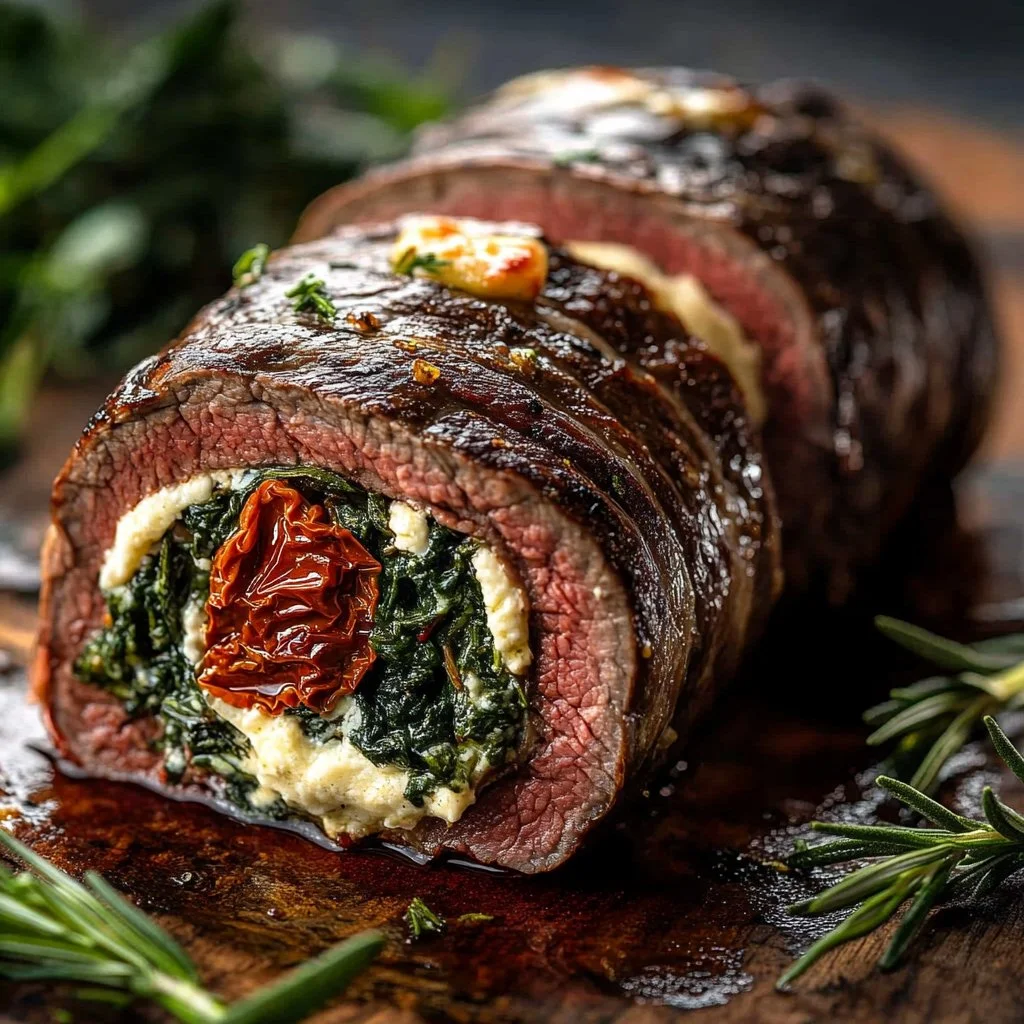 Stuffed Flank Steak Family Dinner