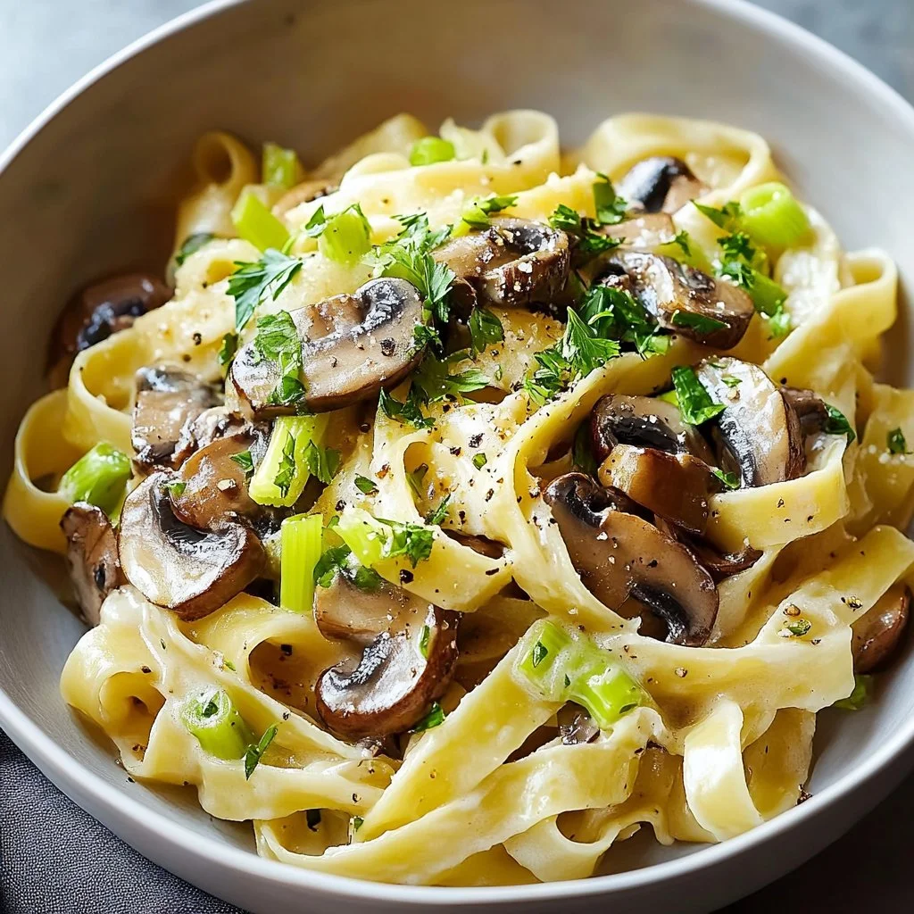 Caramelized Leek & Mushroom Gruyere Pasta