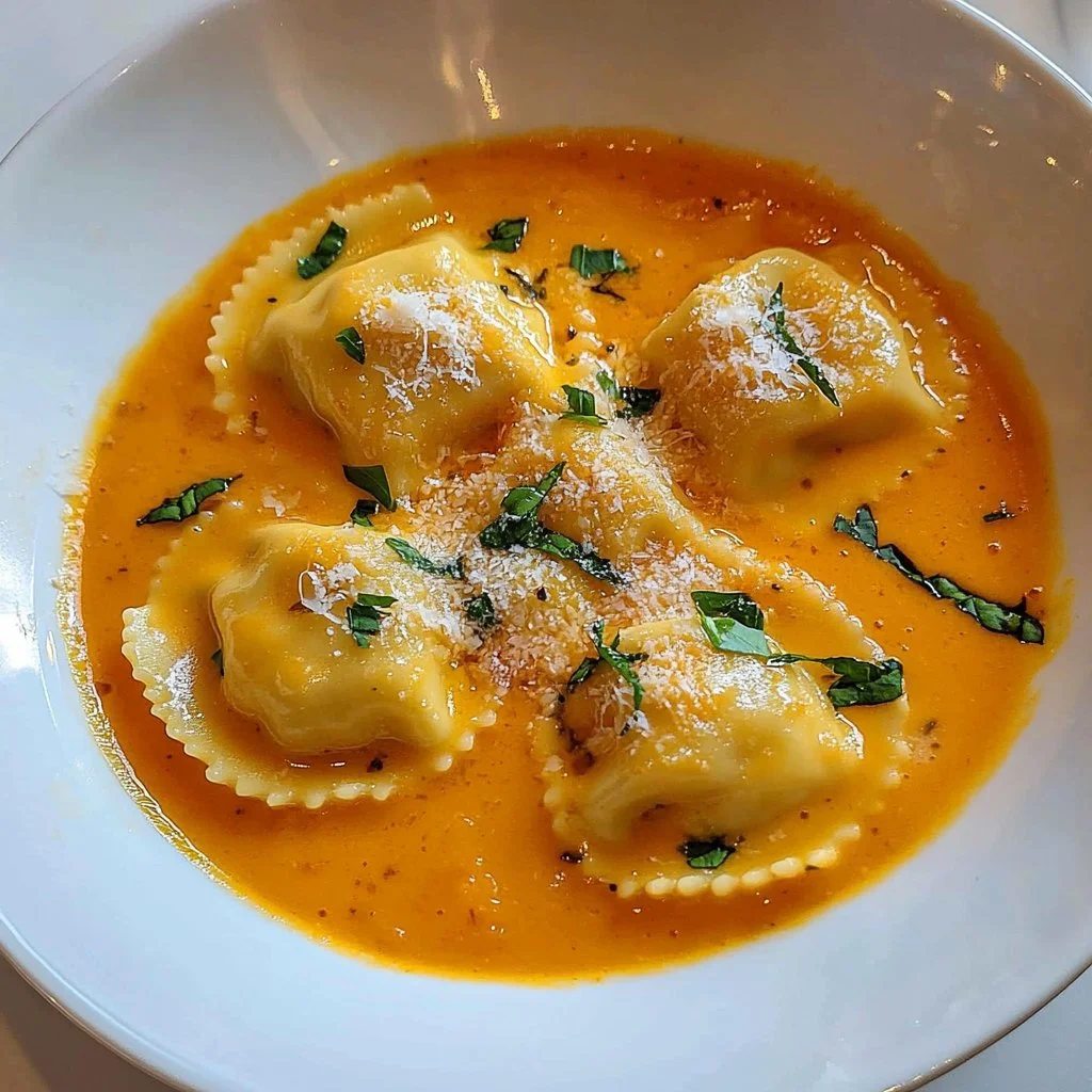 Cheese Dumpling Tomato Soup