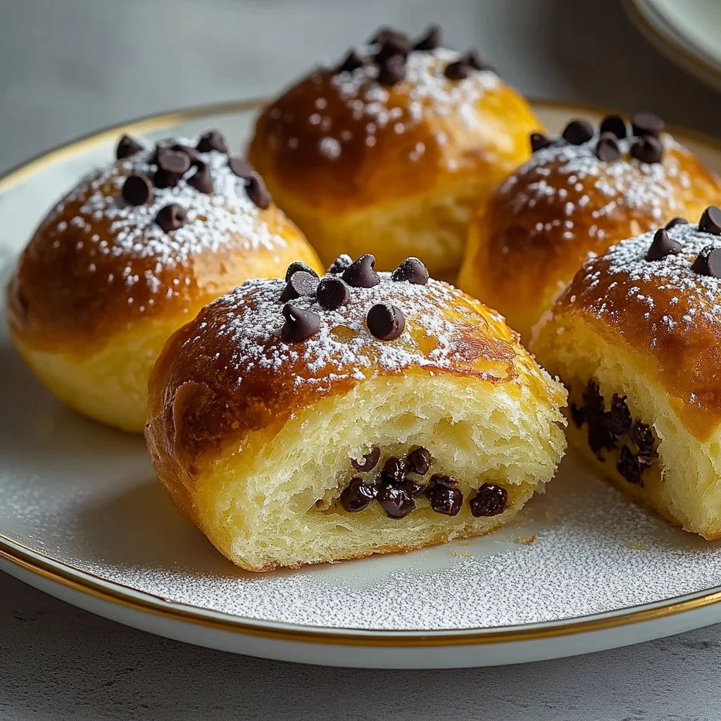 Chocolate Chip Vanilla Custard Brioches