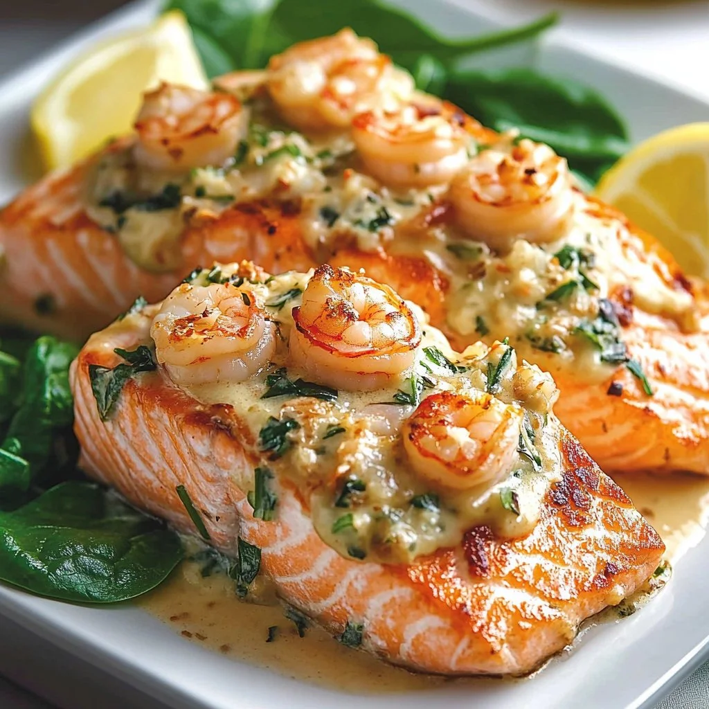 Crab and Shrimp Stuffed Salmon