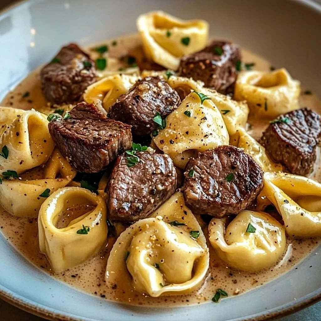 Cracked Garlic Steak Tortellini in Creamhouse Sauce