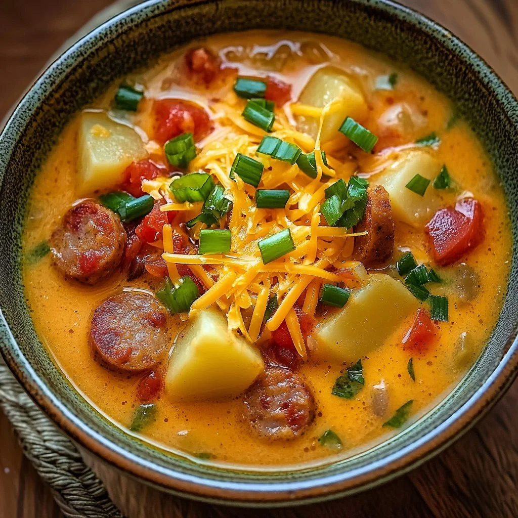 Creamy Cajun Potato Soup with Andouille Sausage