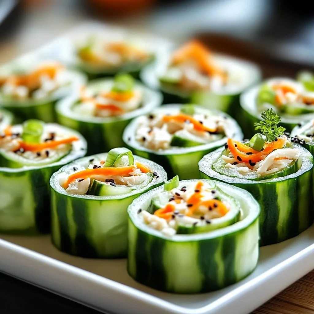 Crunchy Chicken Salad Cucumber Roll Ups