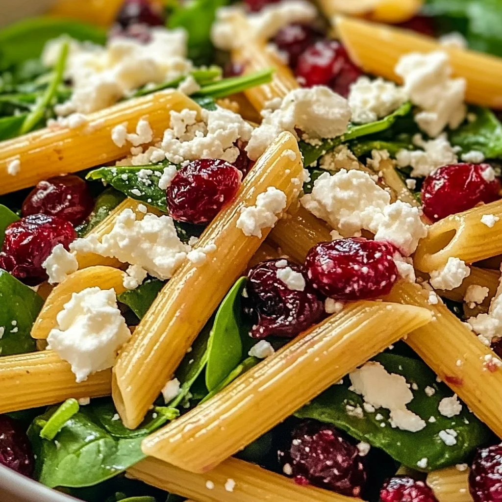 Feta & Cranberry Penne Salad with Orange Vinaigrette