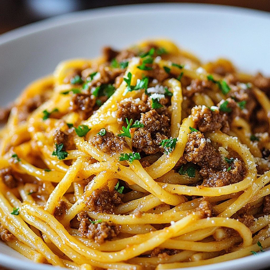 Garlic Butter Beef Pasta