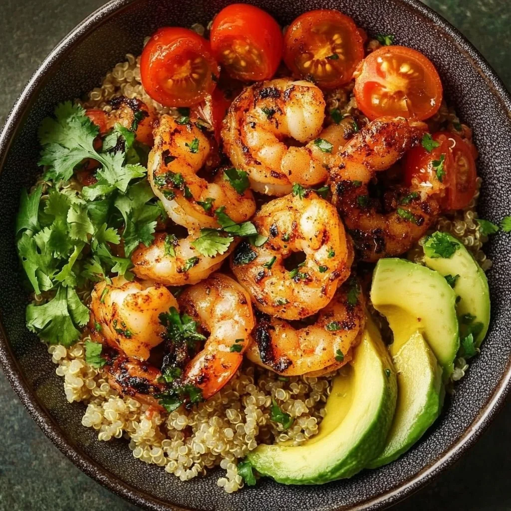 Healthy Grilled Shrimp Quinoa Bowl