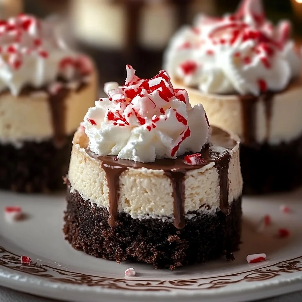 Hot Cocoa Peppermint Cheesecake Bites