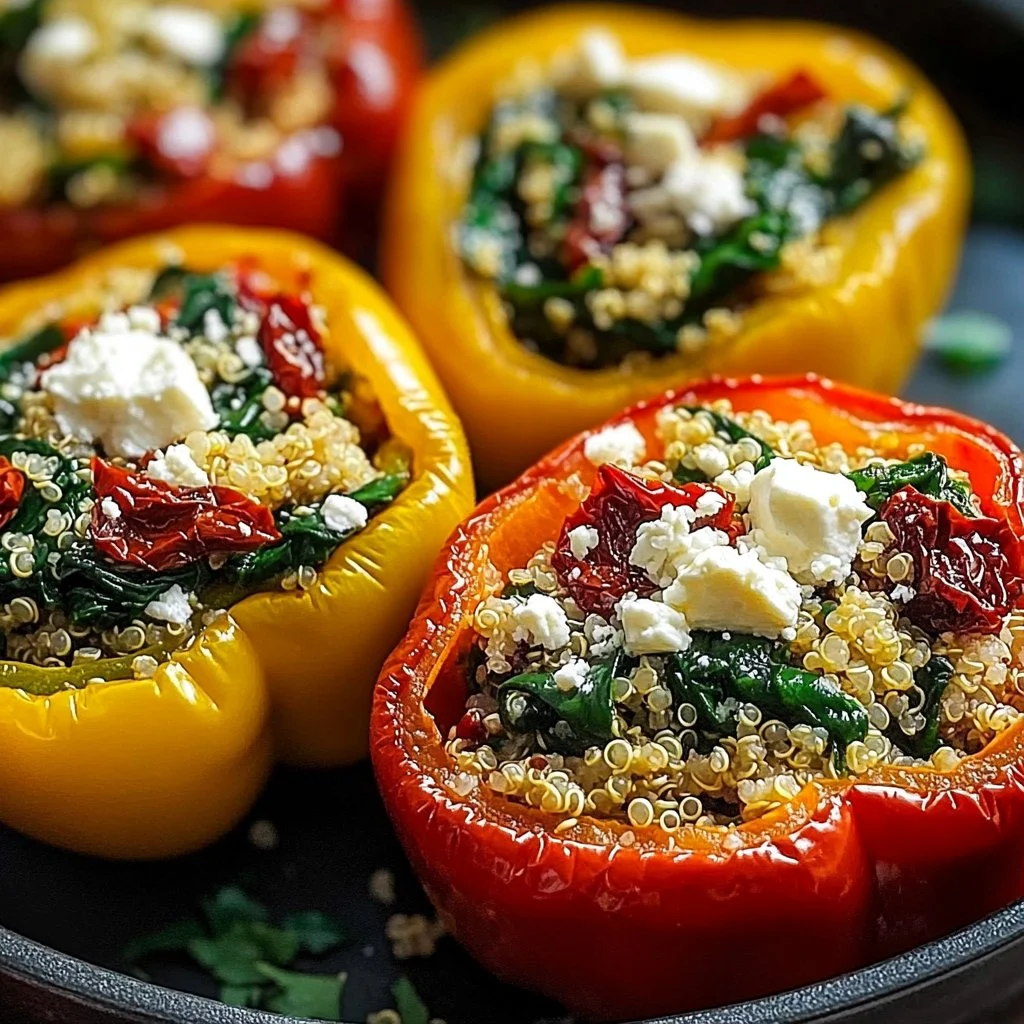 Mediterranean Spinach Feta Stuffed Peppers