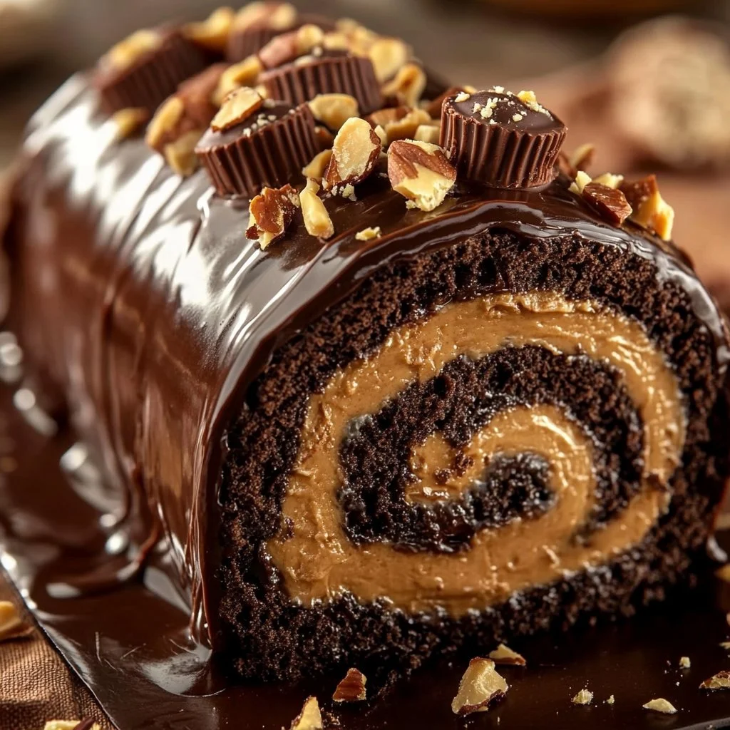 Peanut Butter Cup Chocolate Roll