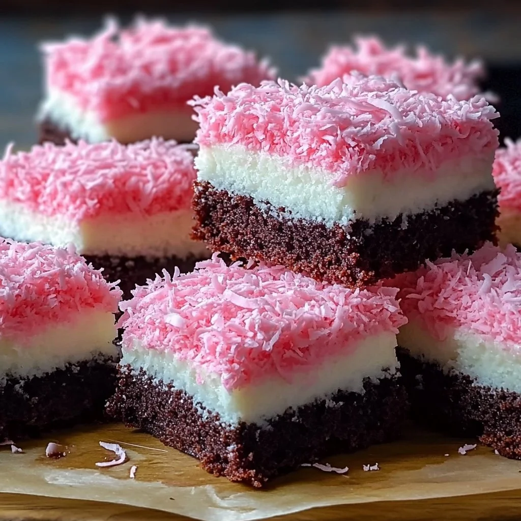 Pink Coconut Snowball Cake Bars