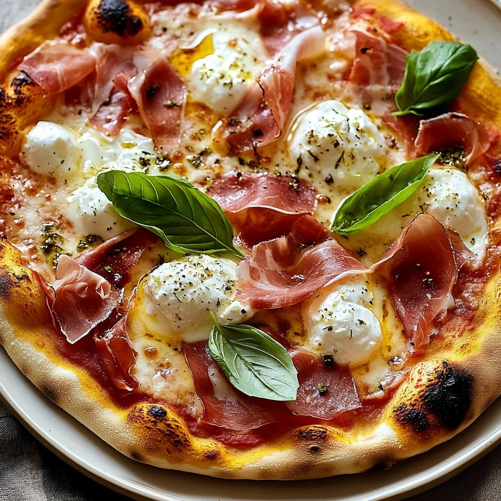 Prosciutto and Honey Burrata Pizza