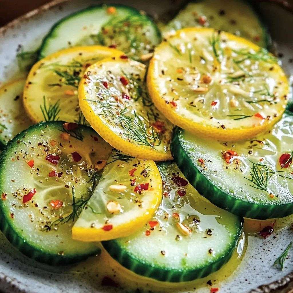 Refreshing Crispy Cucumber Snack with Tangy Lemon Drizzle