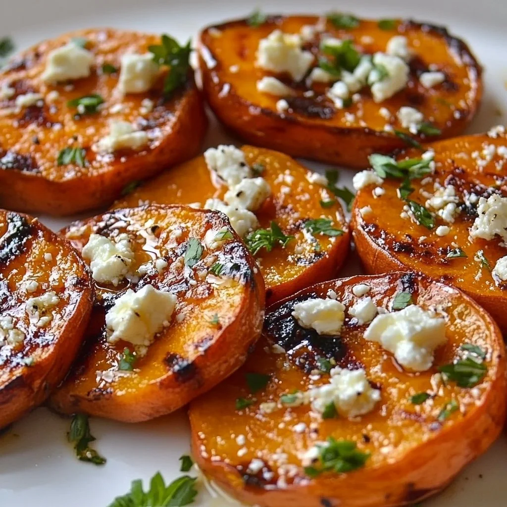 Roasted Sweet Potato Rounds With Honey Feta