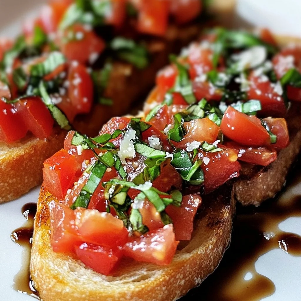Savory Grilled Classic Bruschetta with Fresh Basil and Balsamic Glaze