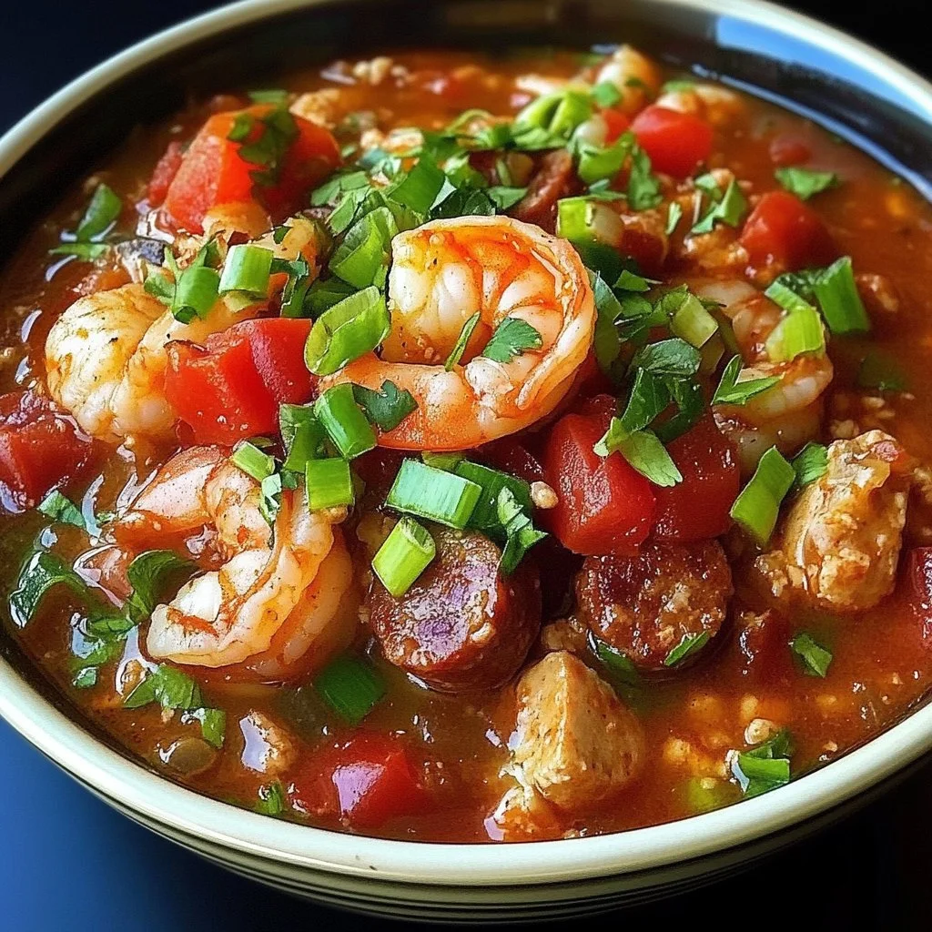 Spicy Jambalaya Soup with Andouille Sausage & Chicken