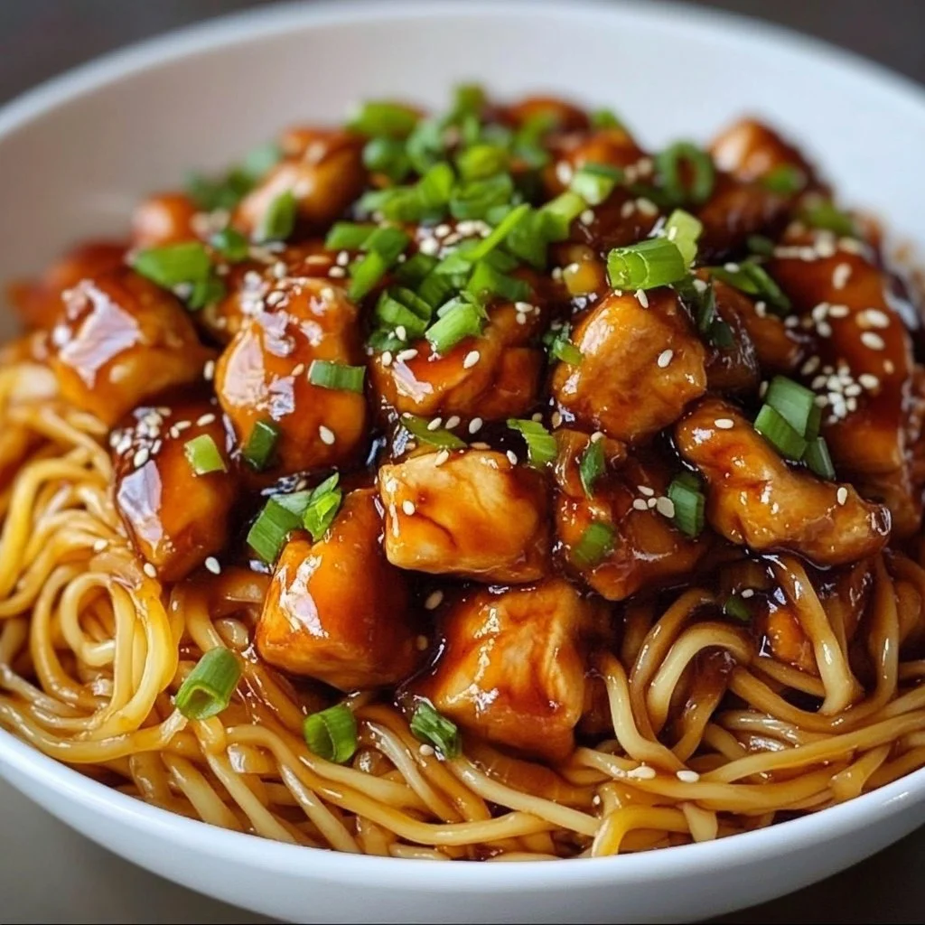 Sticky Garlic Chicken Noodles