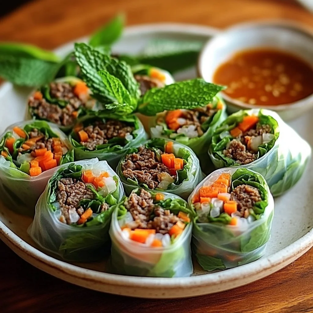 Thai Basil Beef Rolls