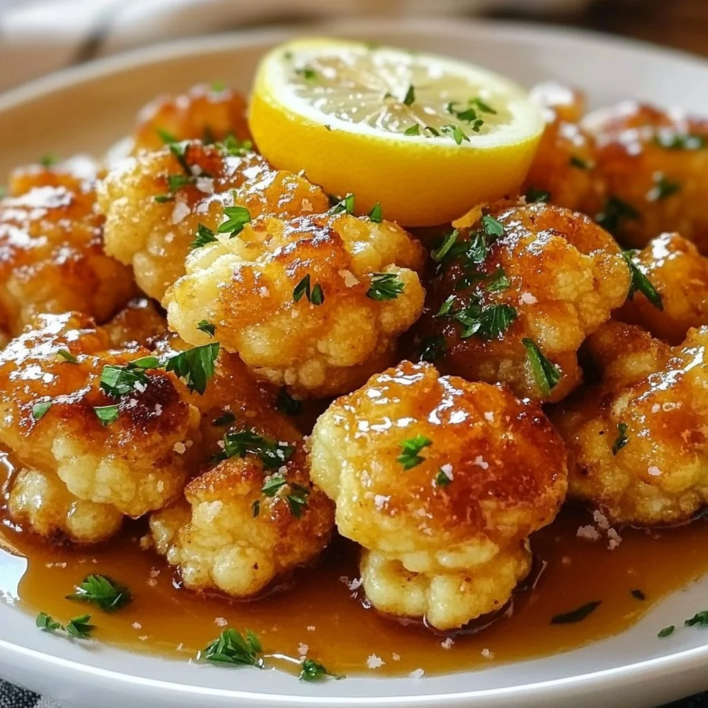 Vegan Lemon Pepper Glazed Cauliflower